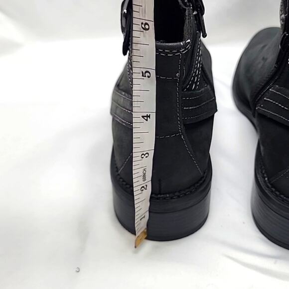 CLARK'S MAYE STRAP BLACK LEATHER ZIPPER/BUCKLE/CLOSURE ALMOND-TOE LADIES 8 NWOB - Picture 11 of 16